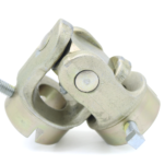 Heavy-duty metal mounting bracket joint clamp.