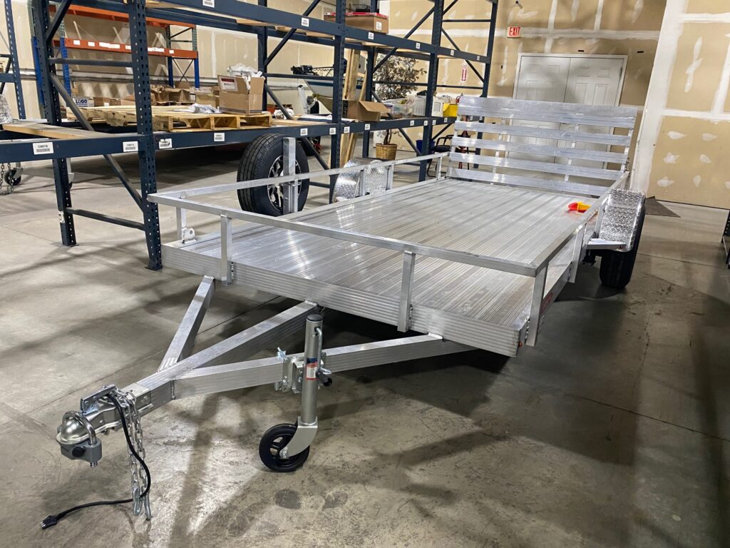 Solid Floor Low Profile 14' Trailer with Spare Tire Bracket (Aluminum